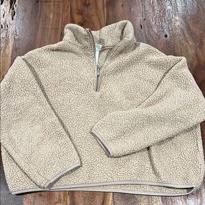 Cozy Tan Sherpa Pullover